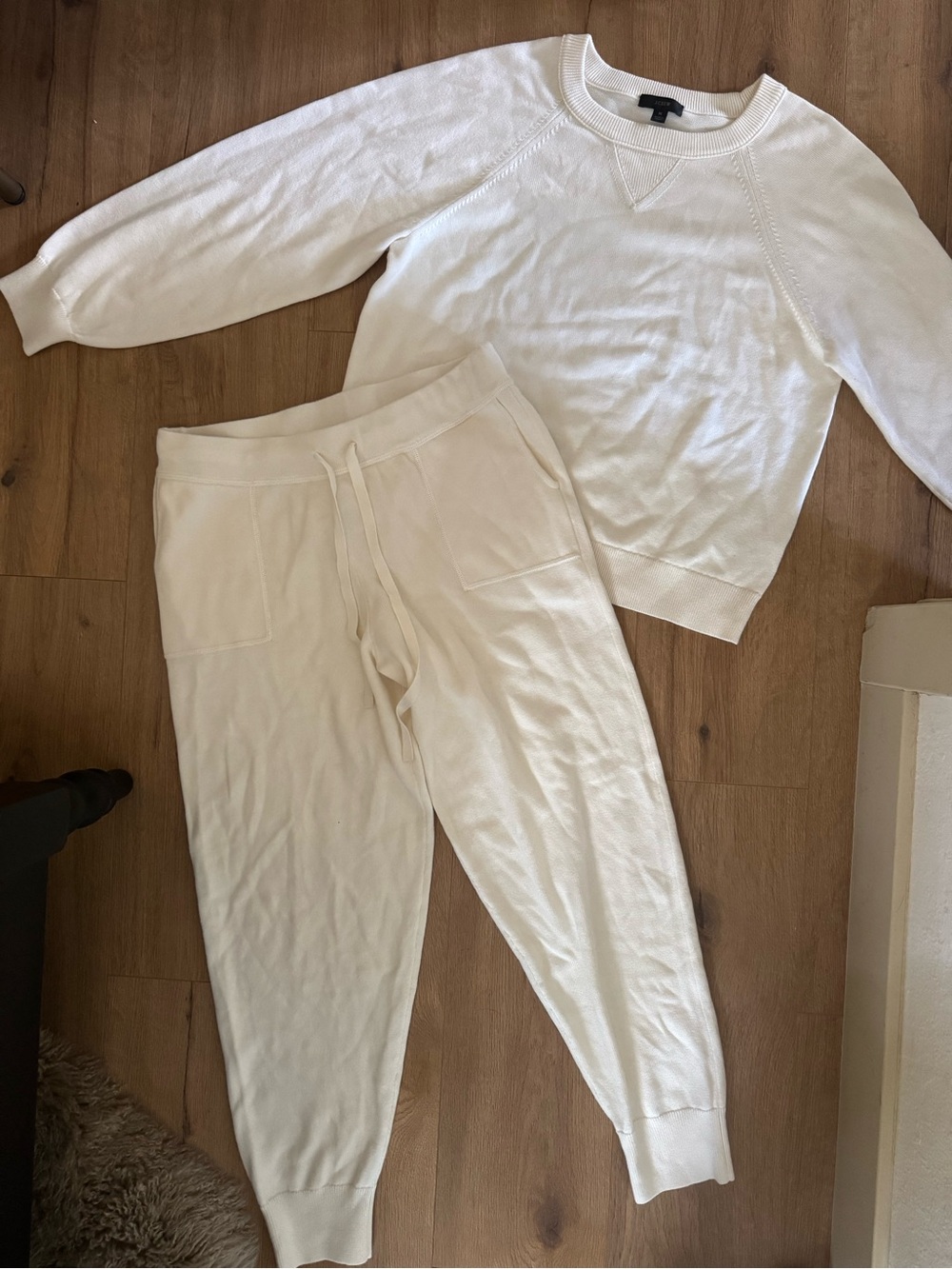 J Crew M Cashmere Cotton Sweatsuit Set White NWT new